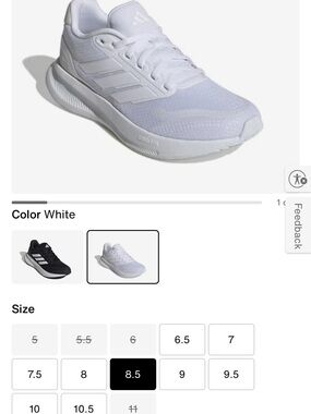 adidas White Mesh Running Sneaker